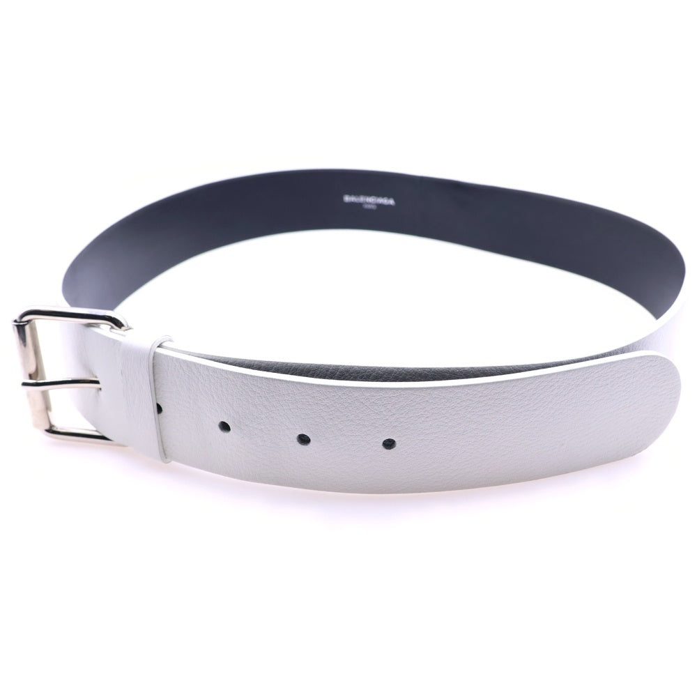 BALENCIAGA(バレンシアガ) ロゴ レザー ベルト ホワイト 505071