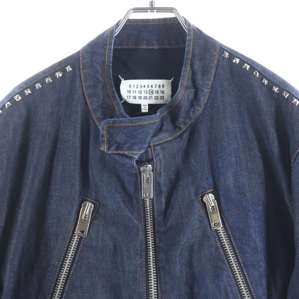 Maison Martin Margiela(メゾンマルタンマルジェラ) 15AW バーニーズニューヨーク 25周年 100着限定 ハの字 スタッズ デニムライダースジャケット インディゴ S30AM0331 S30458