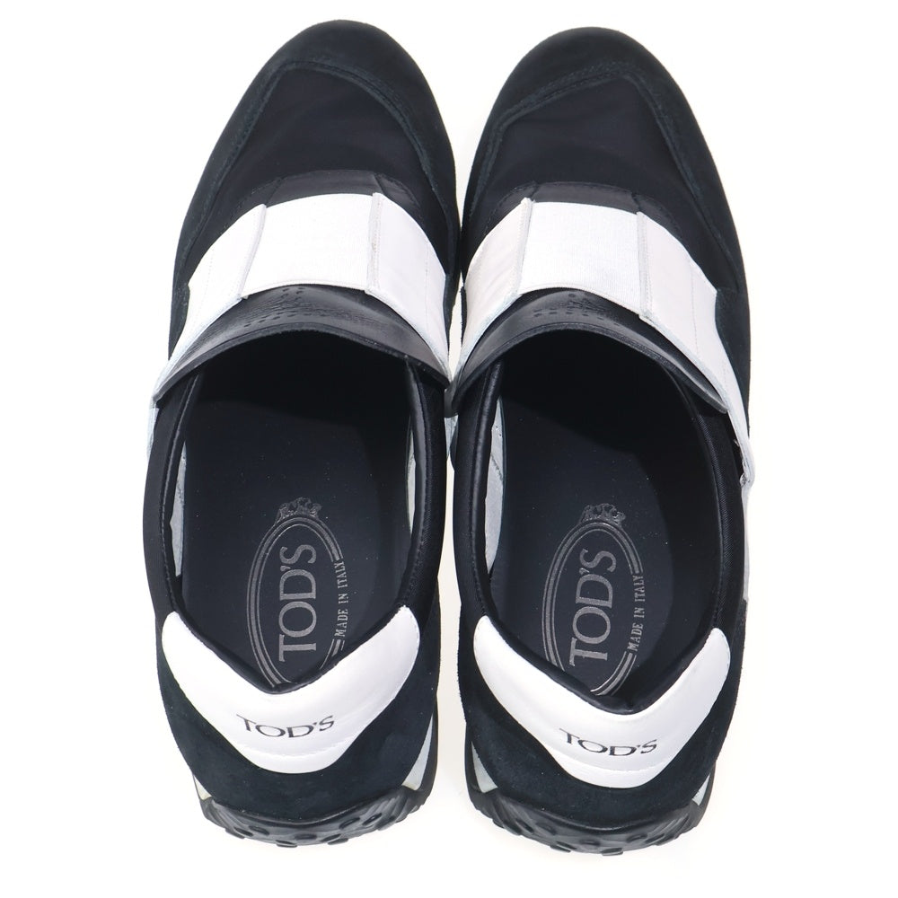 TOD'S(トッズ) スウェードレザー ナイロン ローカットスニーカー スリッポン ホワイト/ブラック