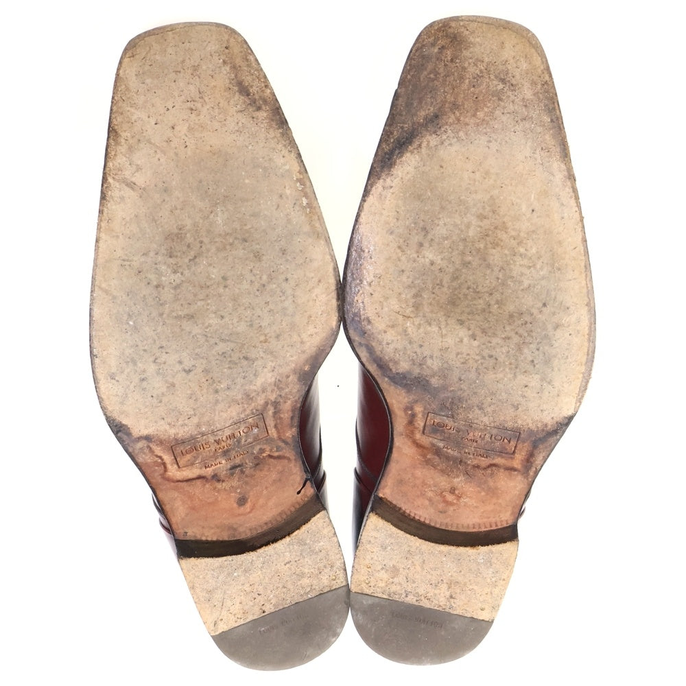 LOUIS VUITTON(ルイヴィトン) スクエアトゥ レースアップ レザー ビジネスシューズ ブラウン