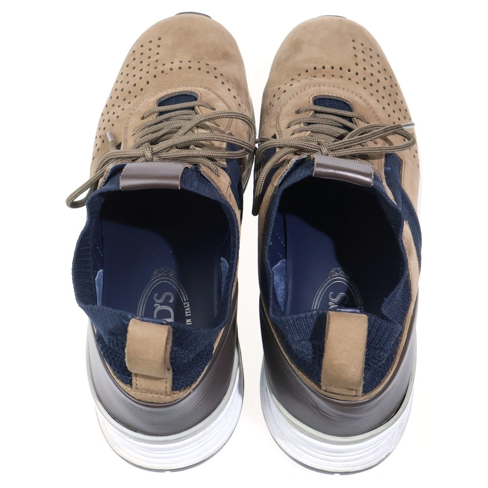 TOD'S(トッズ) ヌバックレザー メッシュ ローカットスニーカー ブラウン/ブラック