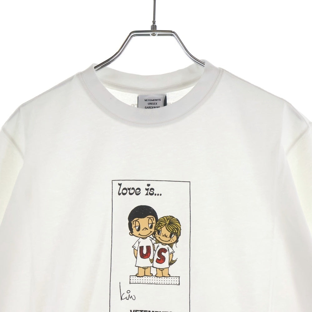 VETEMENTS(ヴェトモン) 20AW Love is US プリント クルーネック 半袖Tシャツ カットソー ホワイト UAH21TR686