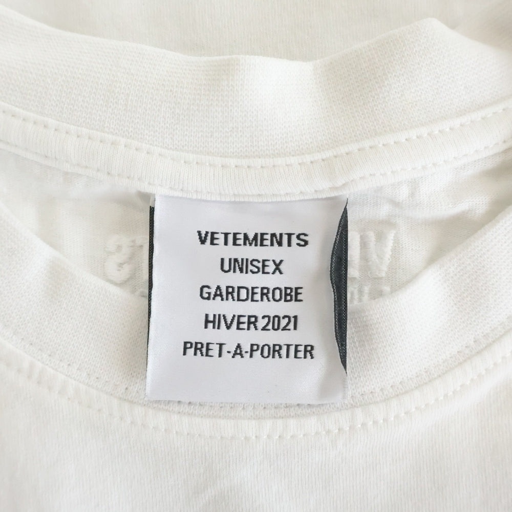 VETEMENTS(ヴェトモン) 20AW Love is US プリント クルーネック 半袖Tシャツ カットソー ホワイト UAH21TR686