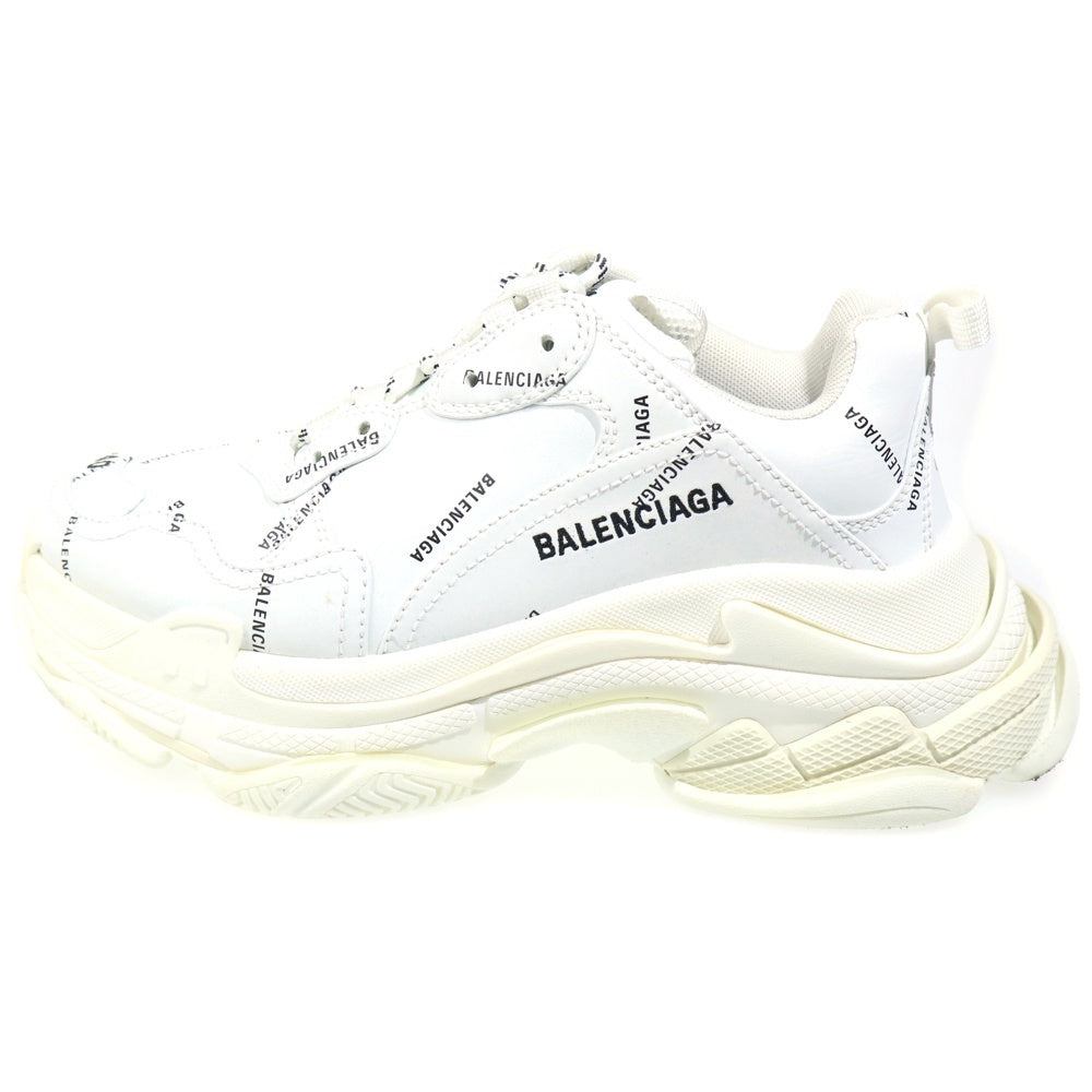 BALENCIAGA(バレンシアガ) TRIPLE S トリプルエス オールオーバーロゴ ダットシューズ ローカットスニーカー ホワイト 536737