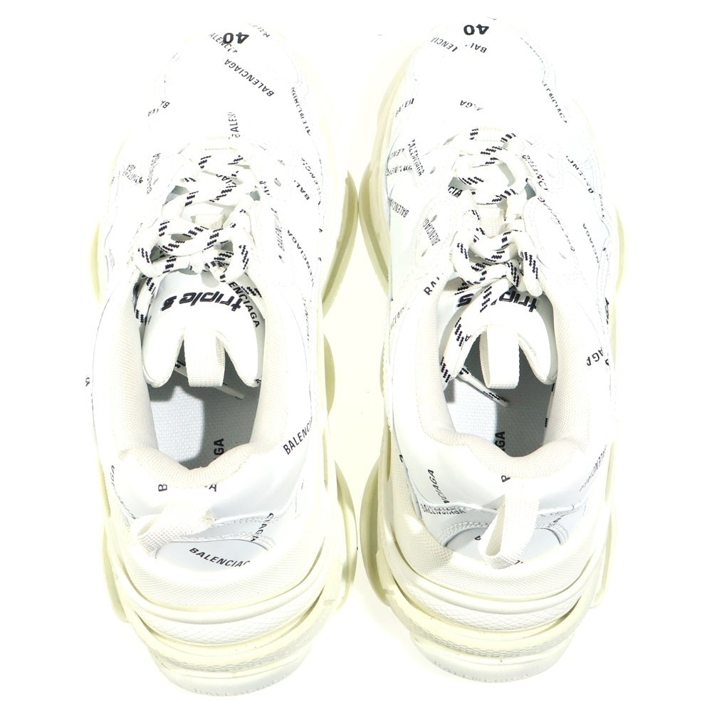 BALENCIAGA(バレンシアガ) TRIPLE S トリプルエス オールオーバーロゴ ダットシューズ ローカットスニーカー ホワイト 536737