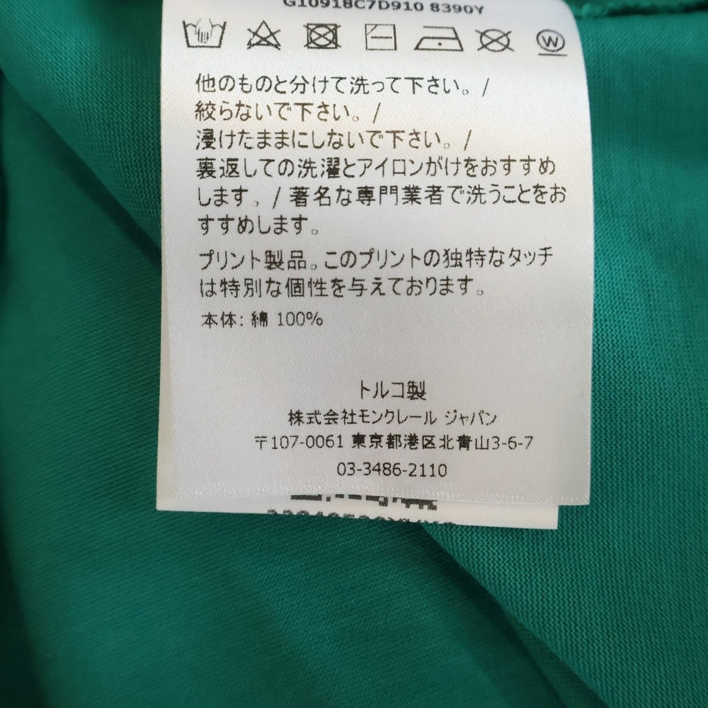 MONCLER(モンクレール) 21SS MAGLIA T-SHIRT ロゴプリント クルーネック 半袖Tシャツ カットソー グリーン G10918C7D910 8390Y