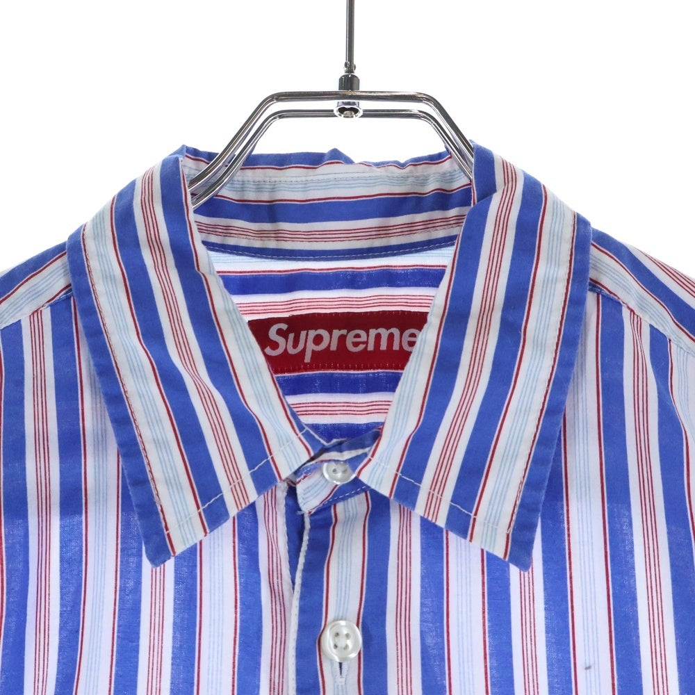 SUPREME(シュプリーム) 24SS Loose Fit Multi Stripe S/S Shirt ルーズフィット マルチ ストライプ 半袖シャツ ブルー/ホワイト