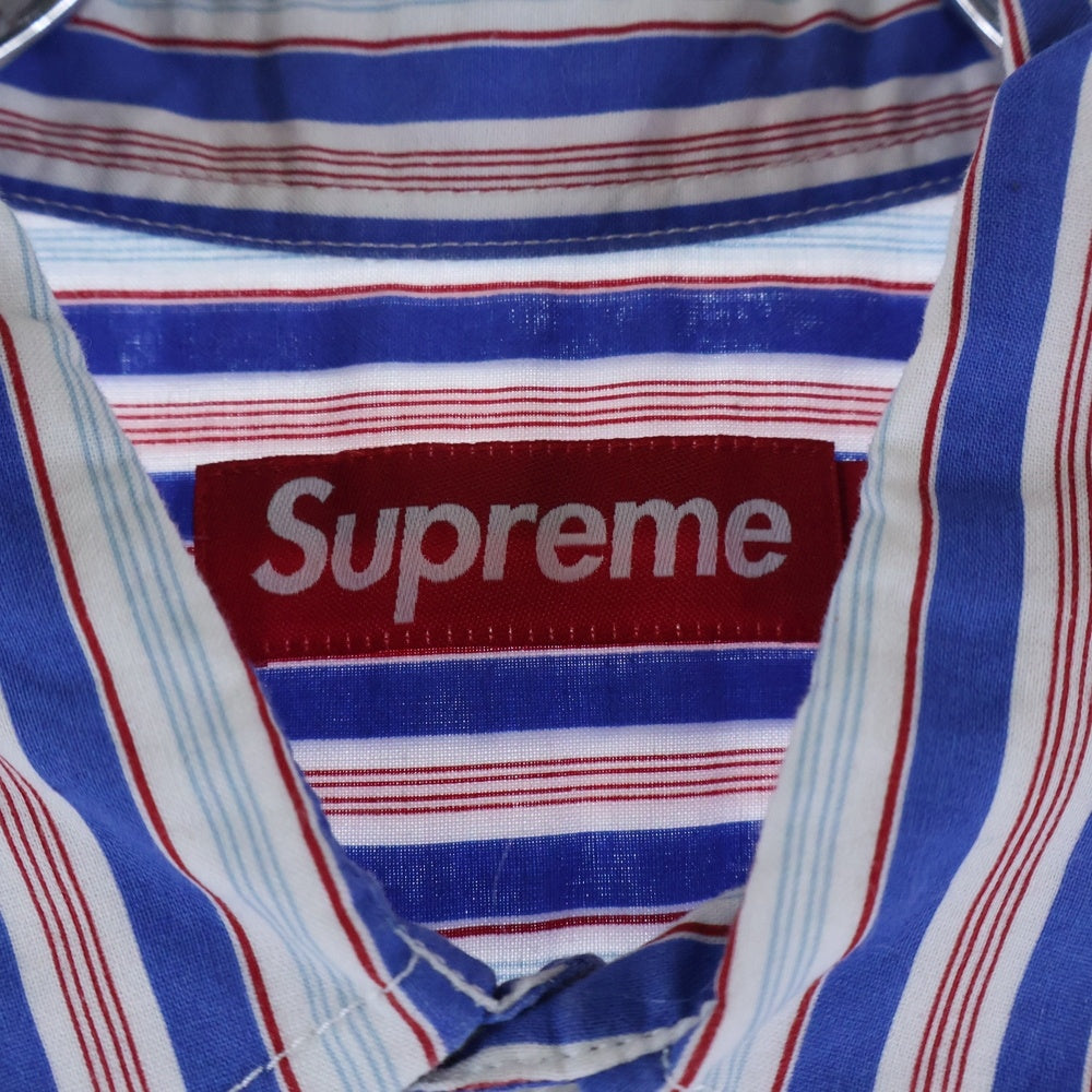 SUPREME(シュプリーム) 24SS Loose Fit Multi Stripe S/S Shirt ルーズフィット マルチ ストライプ 半袖シャツ ブルー/ホワイト
