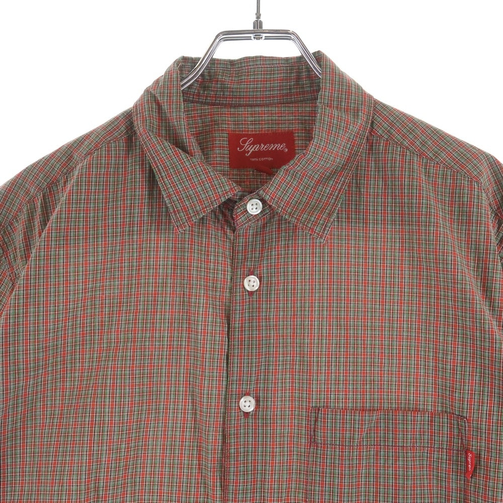 SUPREME(シュプリーム) 19SS Plaid S/S Shirt プレイド ギンガムチェック 半袖シャツ レッド/グリーン