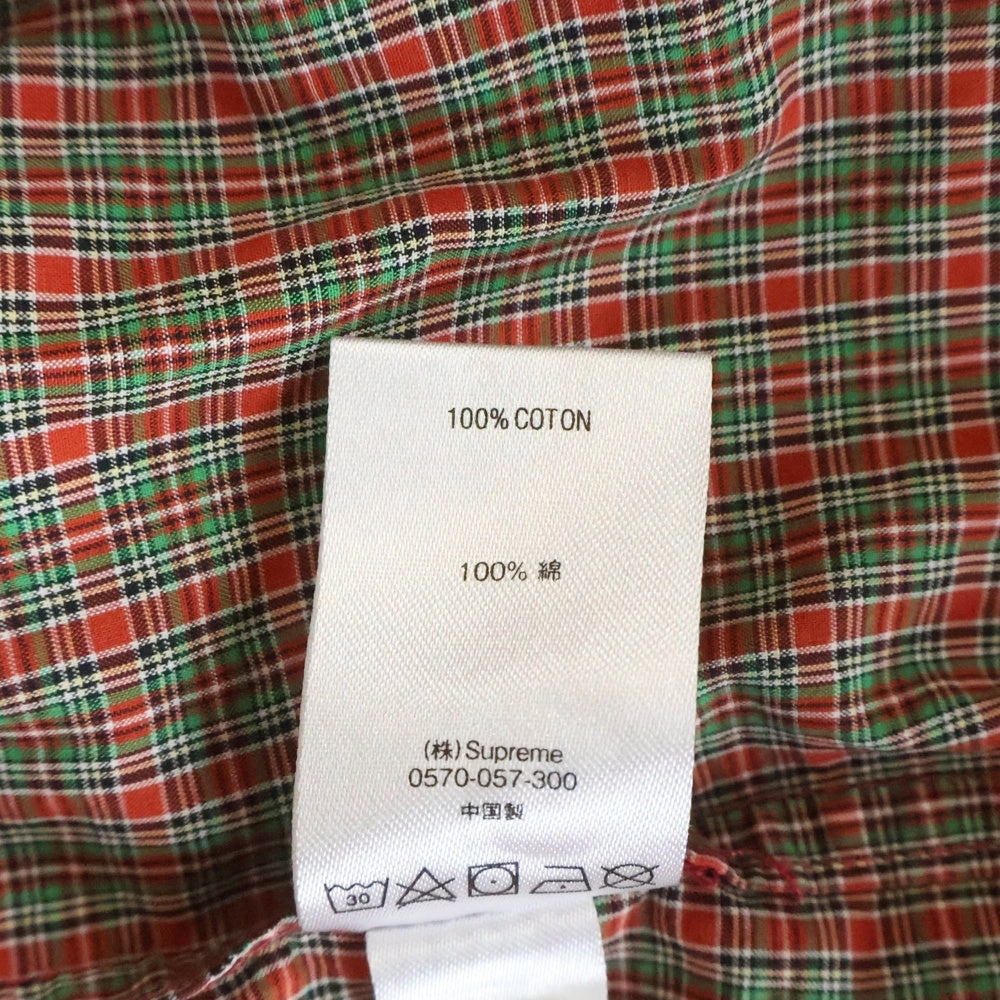 SUPREME(シュプリーム) 19SS Plaid S/S Shirt プレイド ギンガムチェック 半袖シャツ レッド/グリーン
