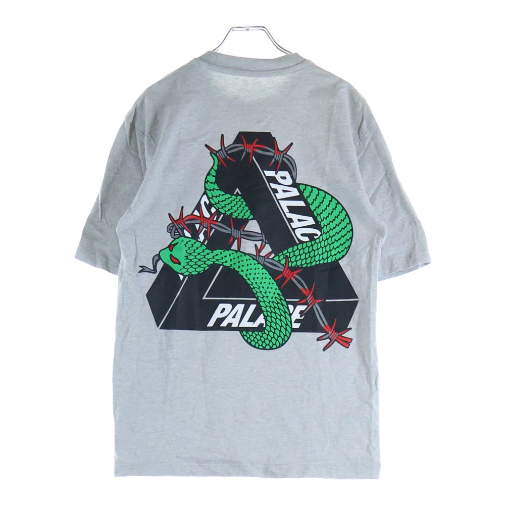 Palace Skateboards(パレススケートボーズ) Hesh Mit Fresh T-Shirt スネークロゴプリントクルーネック半袖Tシャツカットソー グレー
