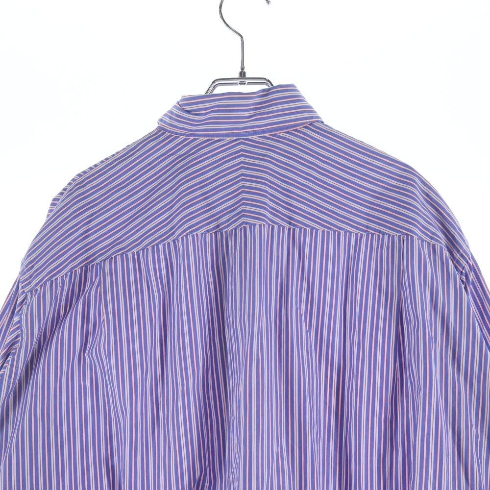 NEON SIGN(ネオンサイン) UNFINISHED SHIRT ストライプ コットン 長袖シャツ ブルー 0785