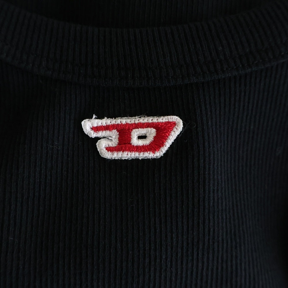 DIESEL(ディーゼル) T-ANKY-D Dロゴ スリムフィット ノースリーブ タンクトップ カットソー ブラック A05104 レディース