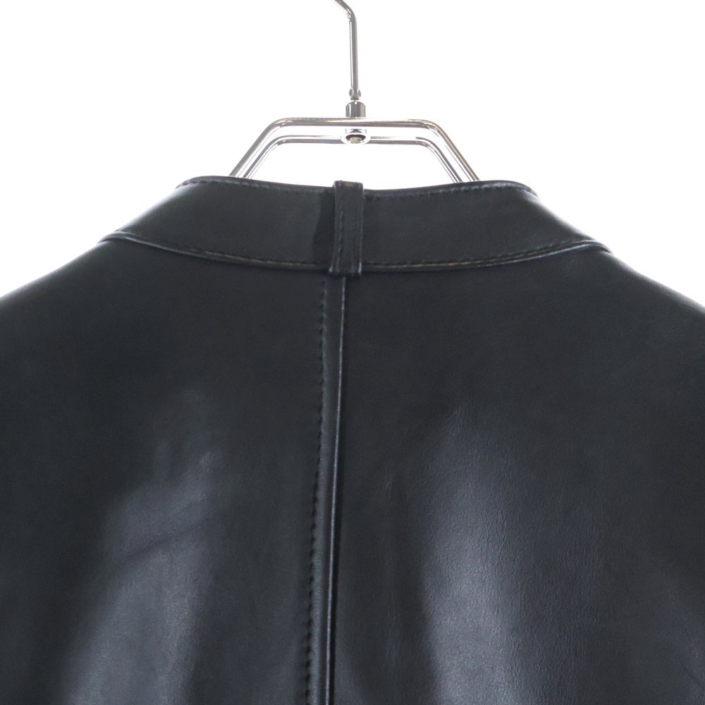 DIESEL(ディーゼル) L-METALO ロゴエンボス シングル ライダース レザージャケット ブラック A10627