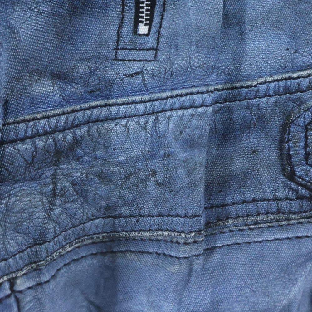 DIESEL(ディーゼル) 23SS S-UMBE-G トロンプルイユ レーヨン 長袖シャツ ブルー/ブラック A08814