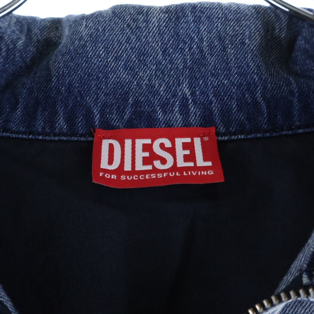 DIESEL(ディーゼル) 24AW D-KRAP-S1 オーバルD ジップアップ デニム ボンバージャケット インディゴ A14339