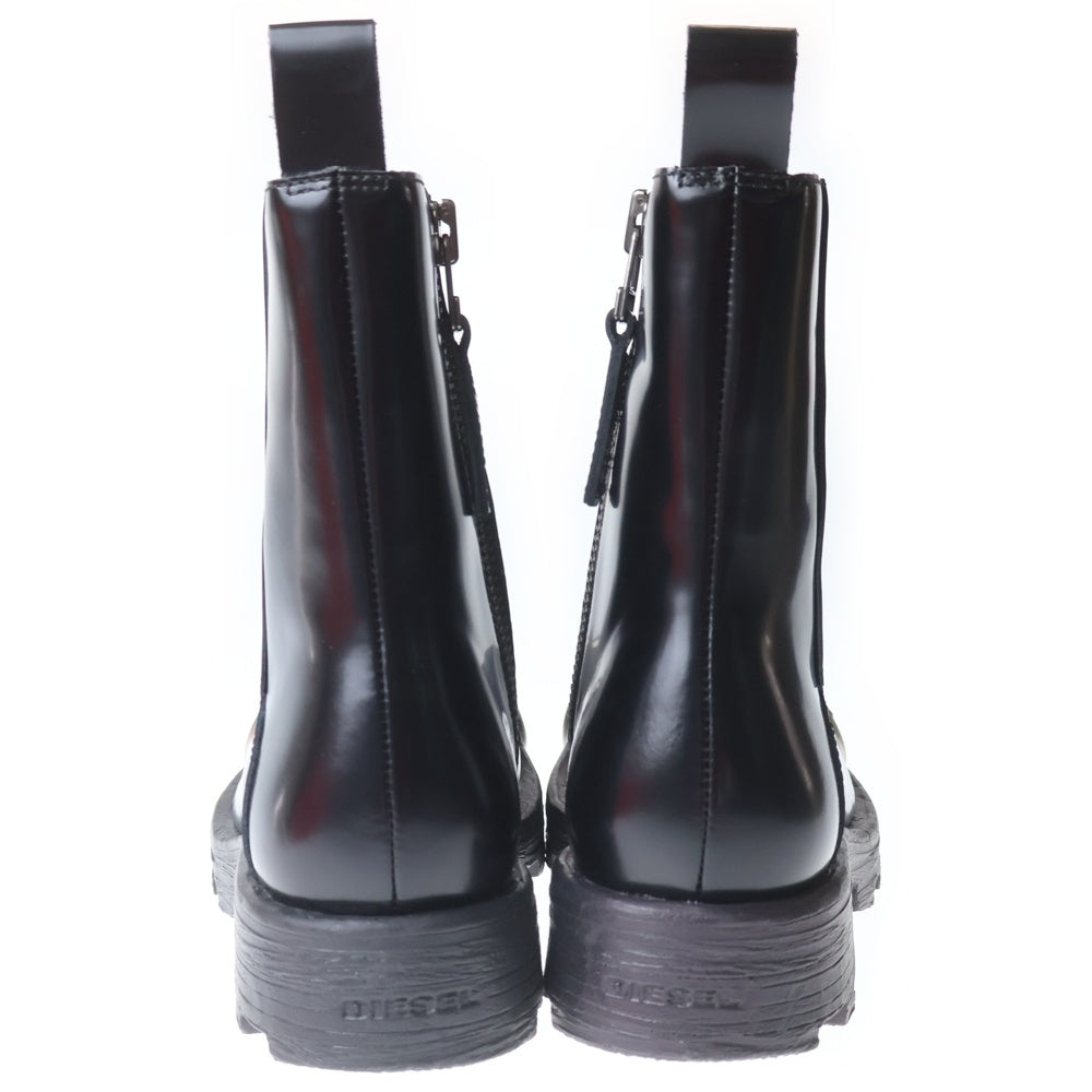 DIESEL(ディーゼル) D-HAMMER BT ZIP D ジッパー レザー アンクルブーツ ブラック Y03254