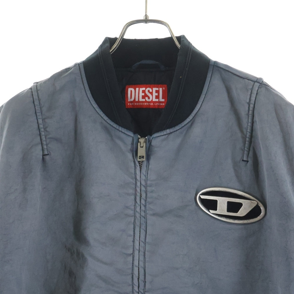 DIESEL(ディーゼル) J-KEPES ロゴプレート ジップアップ ボンバージャケット グレー A12087