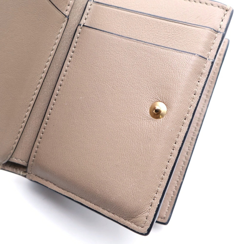 LOEWE(ロエベ) トライフォールド アナグラム レザー コンパクトウォレット 三つ折り財布 ブラウン C660TR2X03 レディース