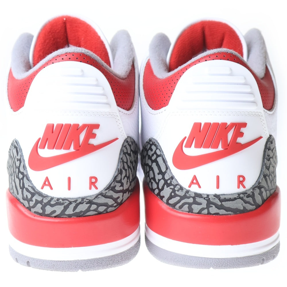 NIKE(ナイキ) AIR JORDAN 3 RETRO エアジョーダン 3 レトロ ファイヤーレッド ハイカットスニーカー ホワイト/レッド US11/29cm DN3707-160