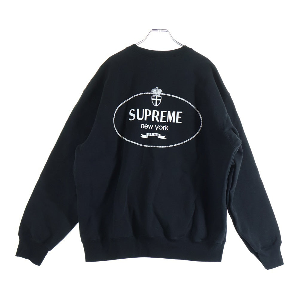 SUPREME(シュプリーム) 24AW Crest Crewneck クレスト クルーネック ロゴ スウェット トレーナー ブラック