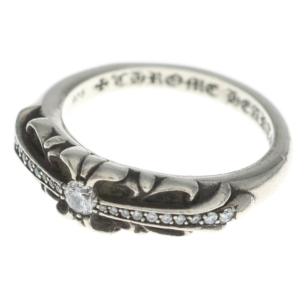 CHROME HEARTS(クロムハーツ) BABY CLASSIC P/D ベイビークラシックフローラルクロス PAVEダイヤ リング シルバー