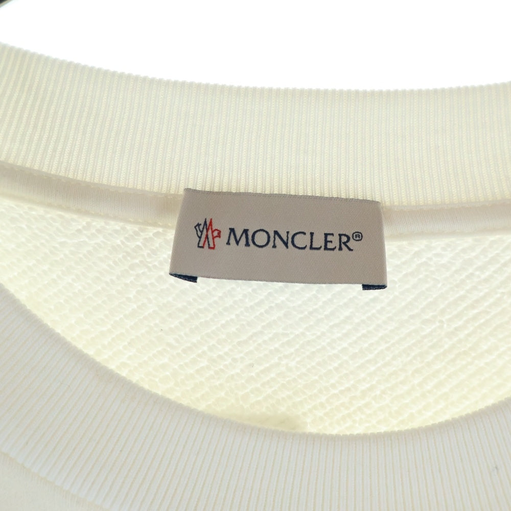 MONCLER(モンクレール) 22AW ロゴプリント クルーネック スウェット トレーナー ホワイト H20938G00029 809KX