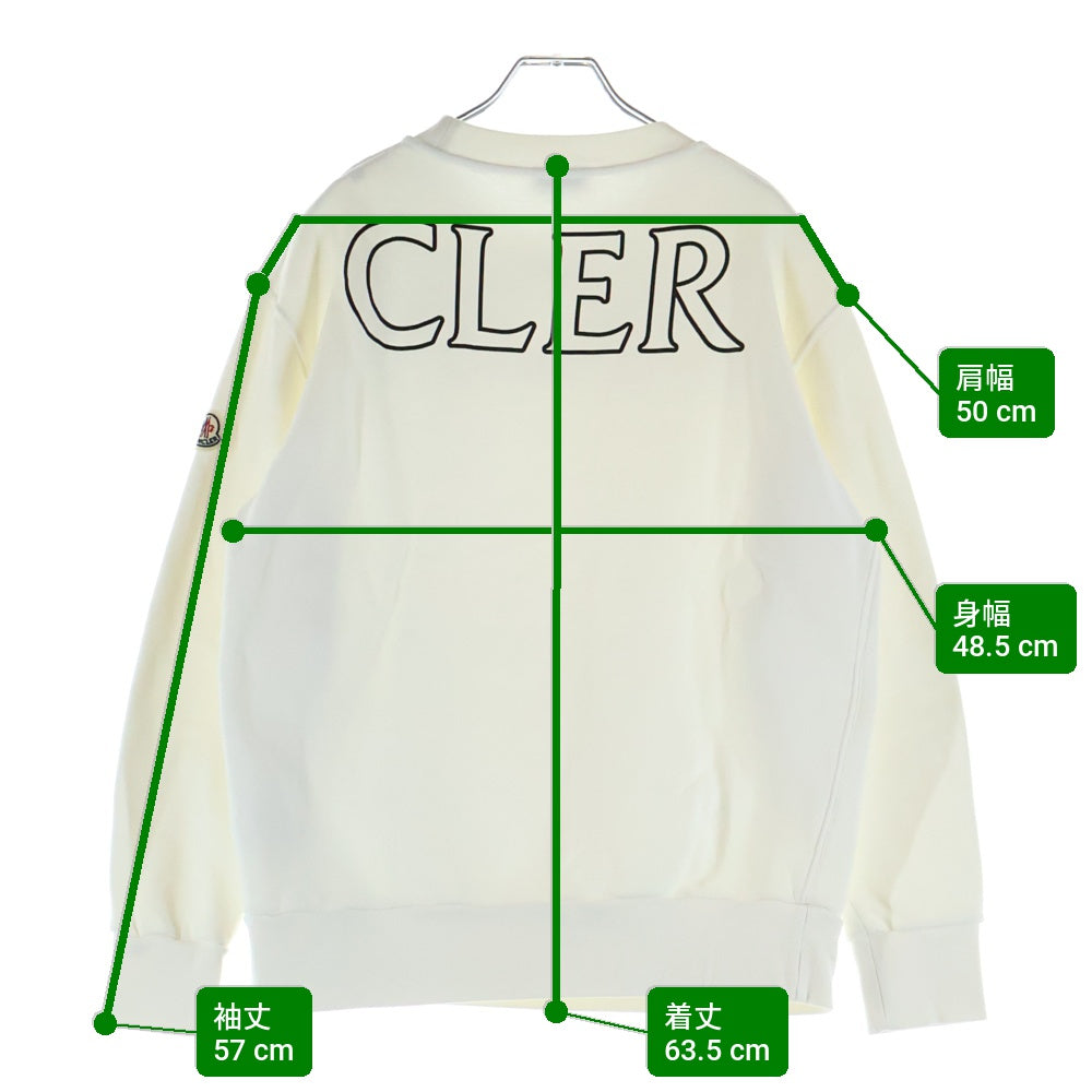 MONCLER(モンクレール) 22AW ロゴプリント クルーネック スウェット トレーナー ホワイト H20938G00029 809KX
