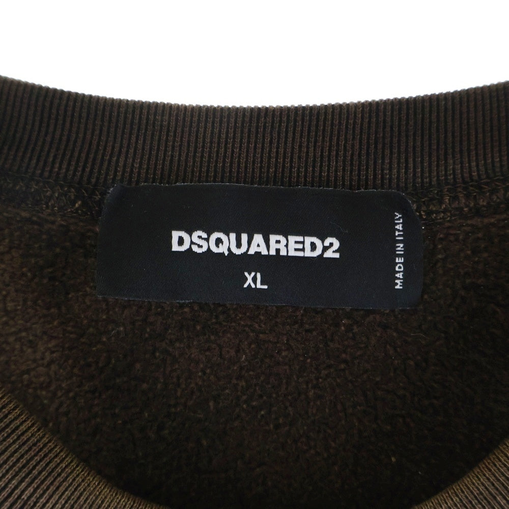DSQUARED2(ディースクエアード) ロゴプリント タイダイ クルーネック スウェット トレーナー ブラウン/ベージュ S71GU0499 S25030