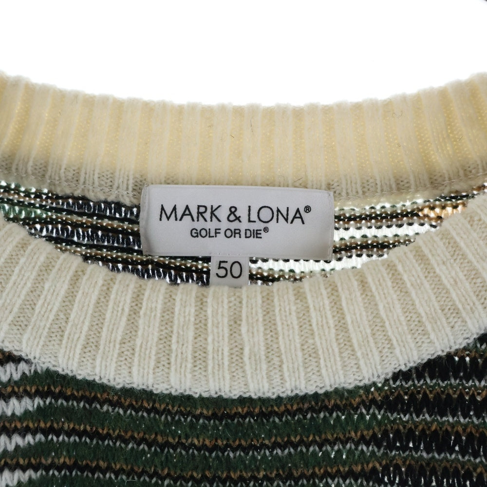 MARK&LONA(マークアンドロナ) Gauge Rapier Looms Sweater カモフラ ジャガード ウール ニット セーター カーキ MLM-2C-AB04