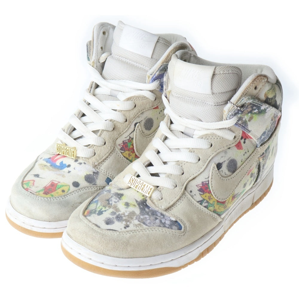 NIKE SB(ナイキエスビー) ×Supreme DUNK HIGH RAMMELLZEE シュプリーム ダンク ラメルジー ハイカットスニーカー ホワイト/マルチ US10/28cm FD8779-100