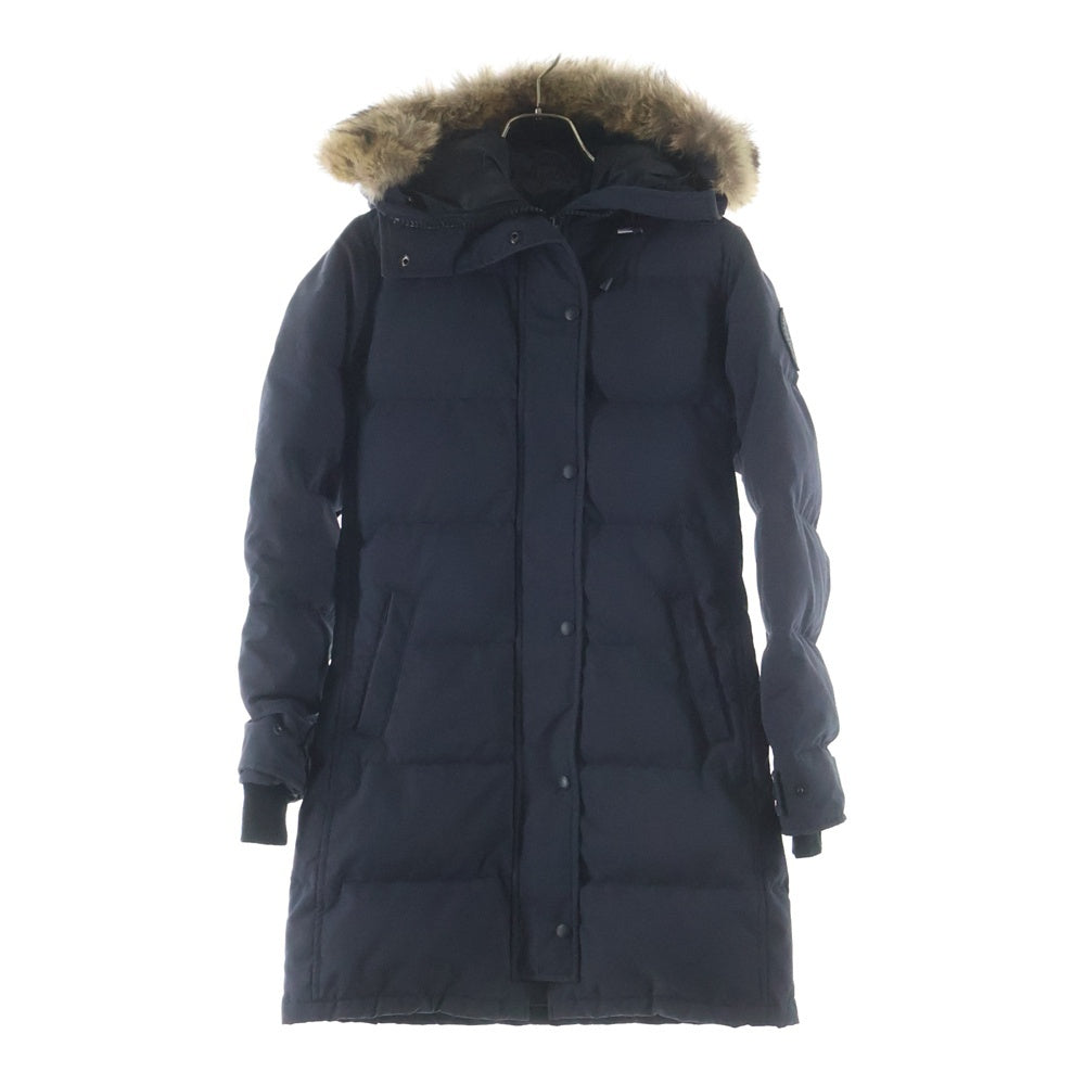 CANADA GOOSE(カナダグース) BLACK LABEL SHELBURNE PARKA ブラックレーベル シェルバーンパーカー ファーフーデッド ロング ダウンジャケット ネイビー レディース 3802LB