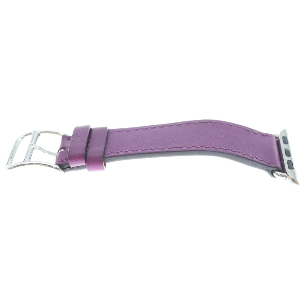 HERMES(エルメス) ドゥブルトゥール レザー 38MM X刻印 レザー アップルウォッチブレスレット ストラップ ベルト パープル レディース