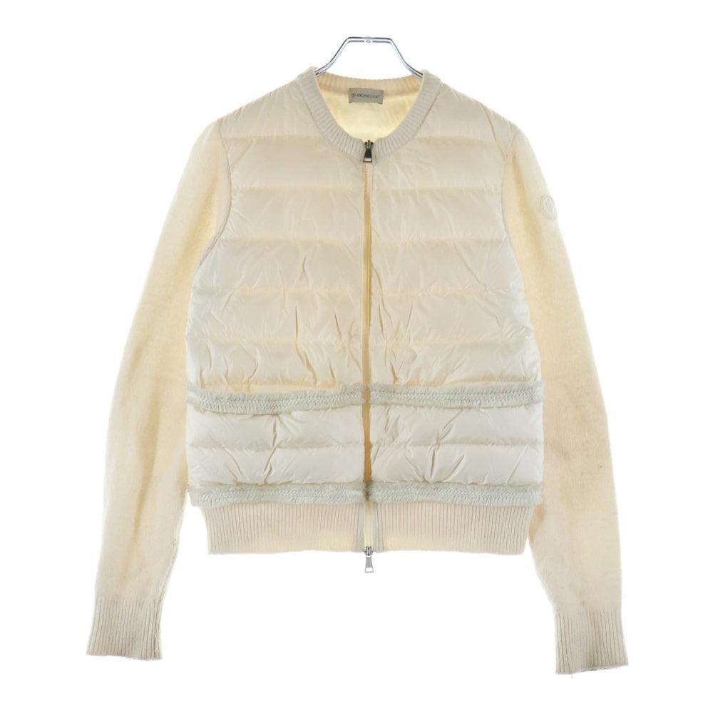 MONCLER(モンクレール) 22AW CARDIGAN TRICOT ウール ニット切替 ナイロン ダウンジャケット ブルゾン ホワイト レディース H20939B00006 M1939