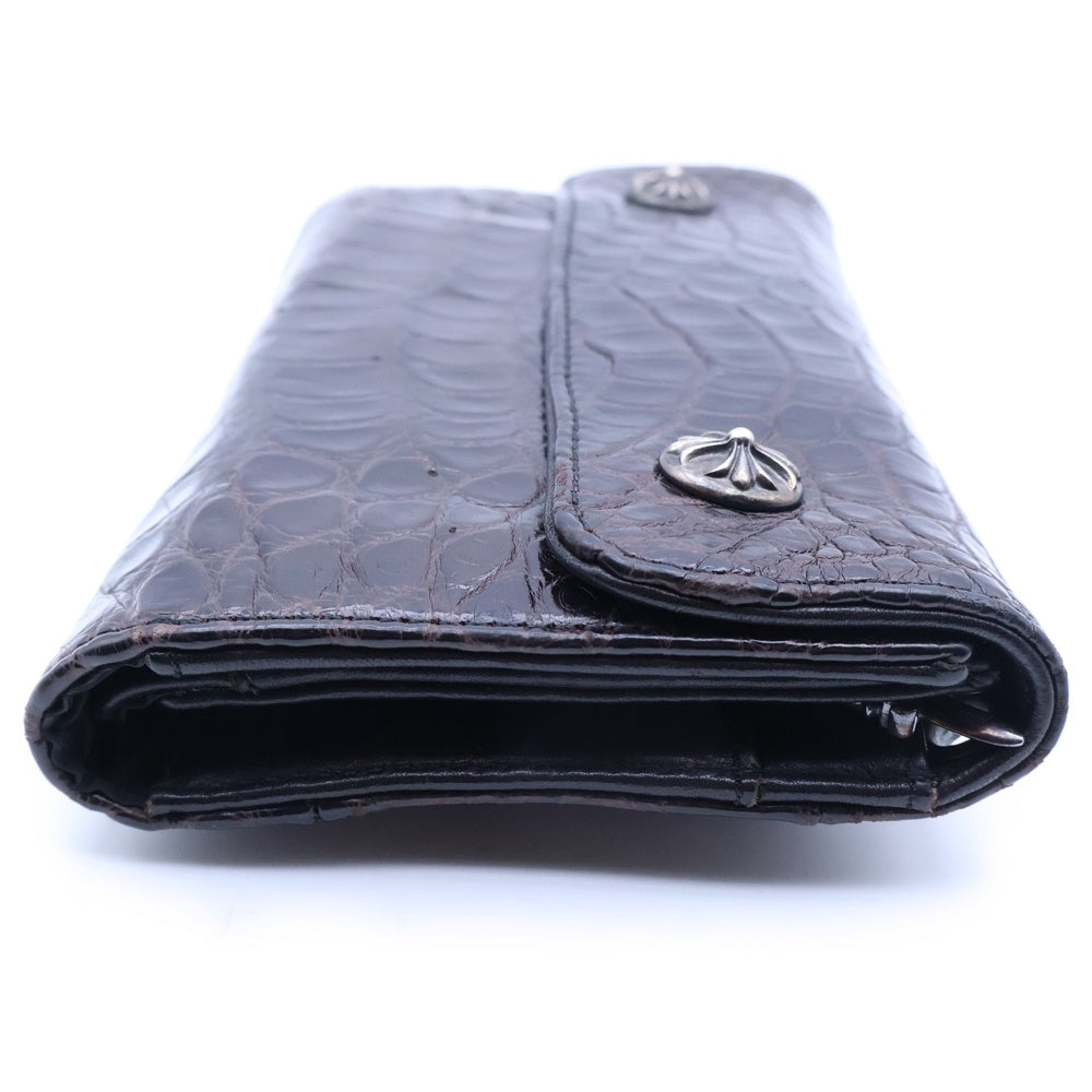 CHROME HEARTS(クロムハーツ) WAVE WALLET ALLIGATOR ウェーブウォレット アリゲーター ロングウォレット 財布 ブラウン