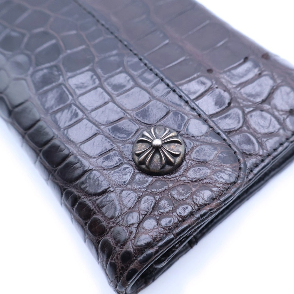 CHROME HEARTS(クロムハーツ) WAVE WALLET ALLIGATOR ウェーブウォレット アリゲーター ロングウォレット 財布 ブラウン