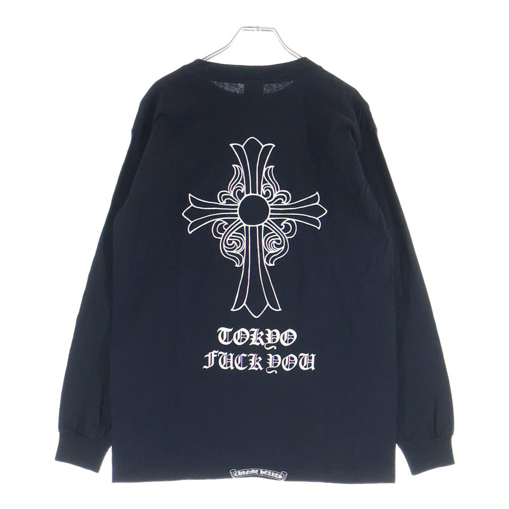CHROME HEARTS(クロムハーツ) OLD HORSESHOE TOKYO L/S TEE オールド ホースシュープリント 東京限定 長袖ポケットTシャツ カットソー ブラック