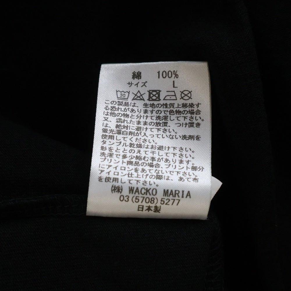 WACKO MARIA(ワコマリア) 21AW WASHED HEAVY WEIGHT CREW NECK T-SHIRT フォトプリント クルーネック 半袖Tシャツカットソー ブラック CCND-WM-WT01
