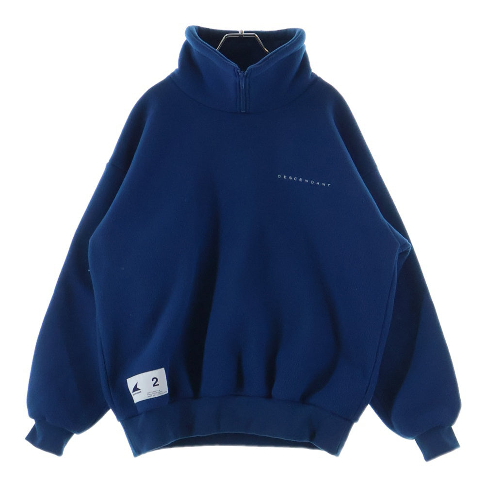 DESCENDANT(ディセンダント) BURY ZIP FLEECE スタンドカラー ジップ フリース プルオーバージャケット ブルー