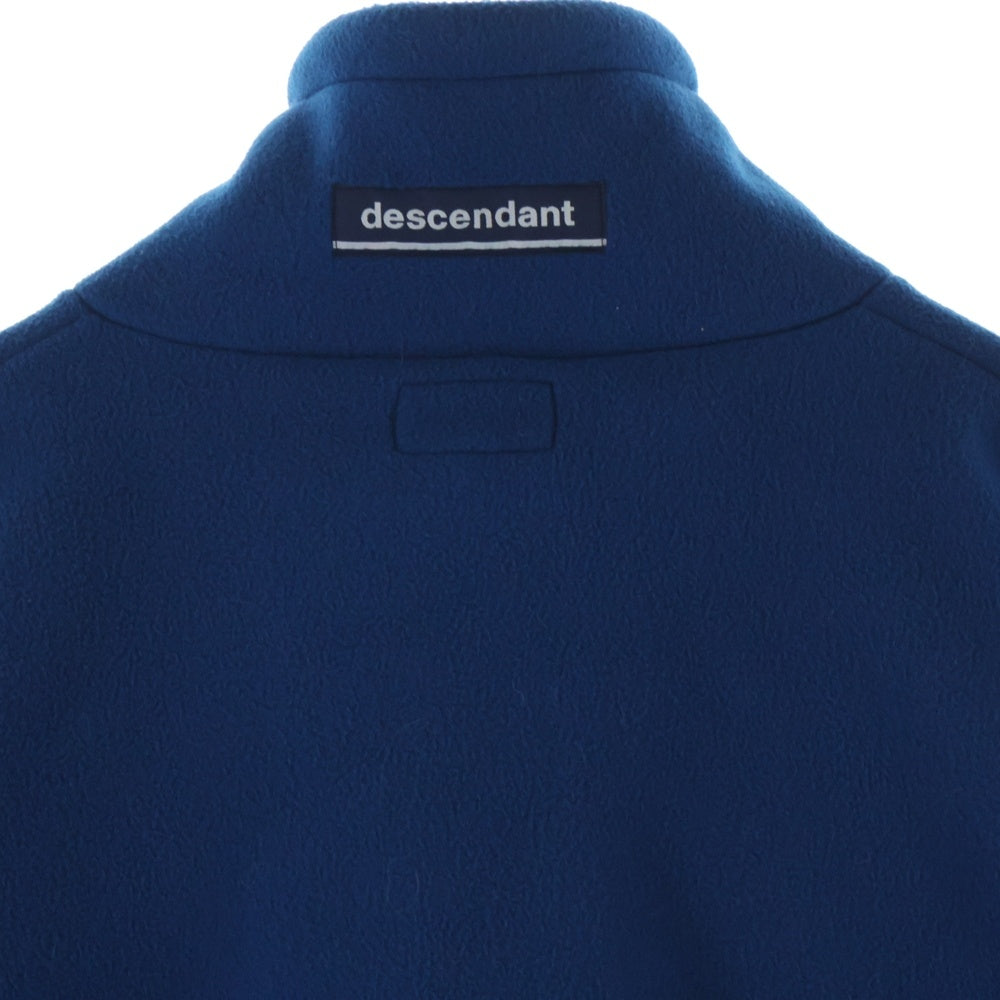 DESCENDANT(ディセンダント) BURY ZIP FLEECE スタンドカラー ジップ フリース プルオーバージャケット ブルー