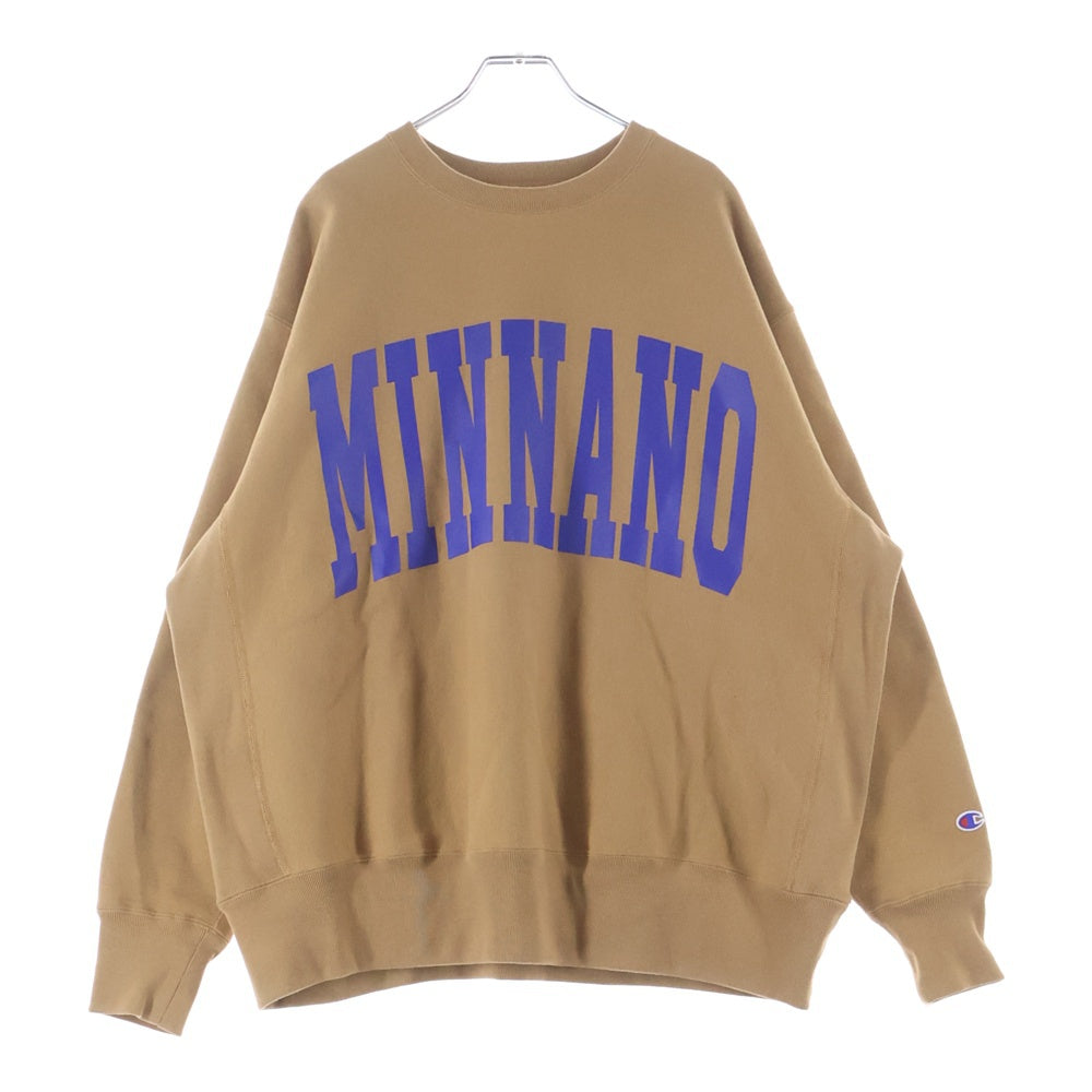 CHAMPION(チャンピオン) 24AW Reverse Weave Logo Crew Neck Sweat リバースウィーブ プリント クルーネック スウェットトレーナー ベージュ C8-A034