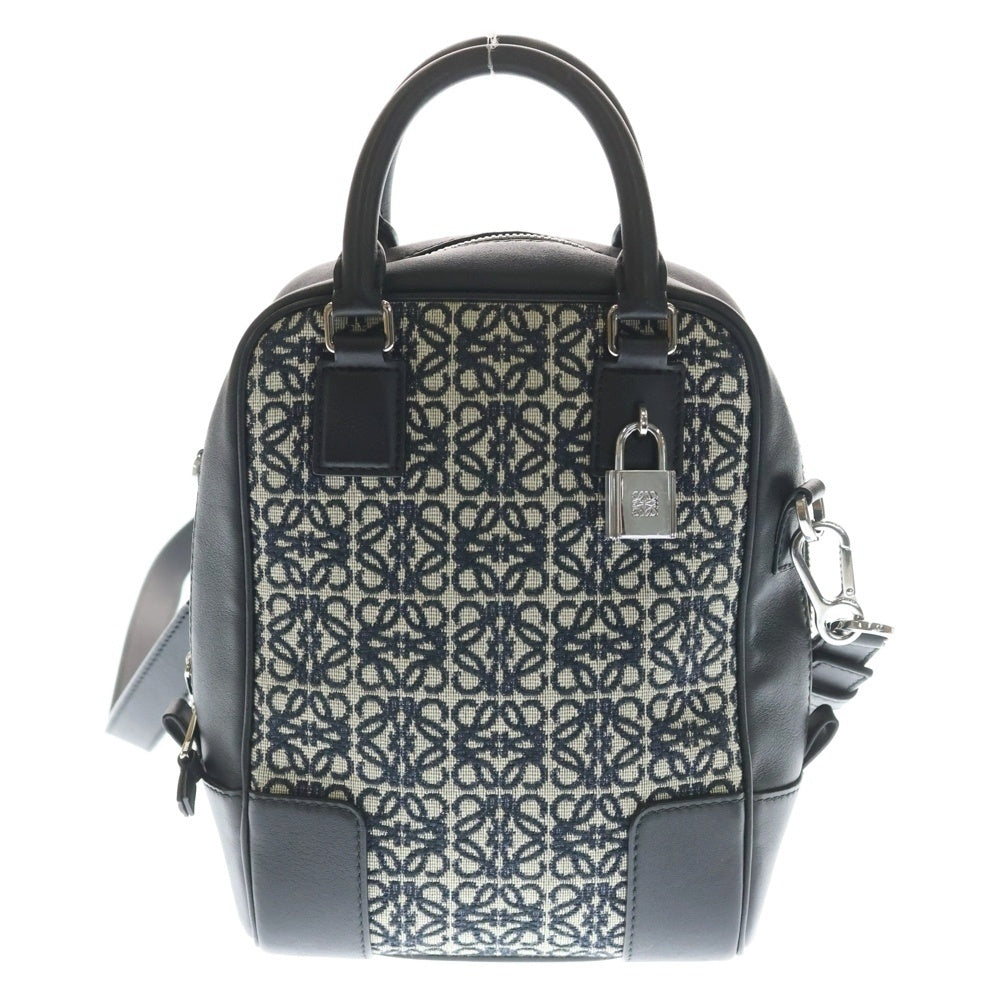 LOEWE(ロエベ) アマソナ 15 アナグラム ジャガード 2Way ハンド ショルダーバッグ ブラック/グレー B039L51X02 レディース