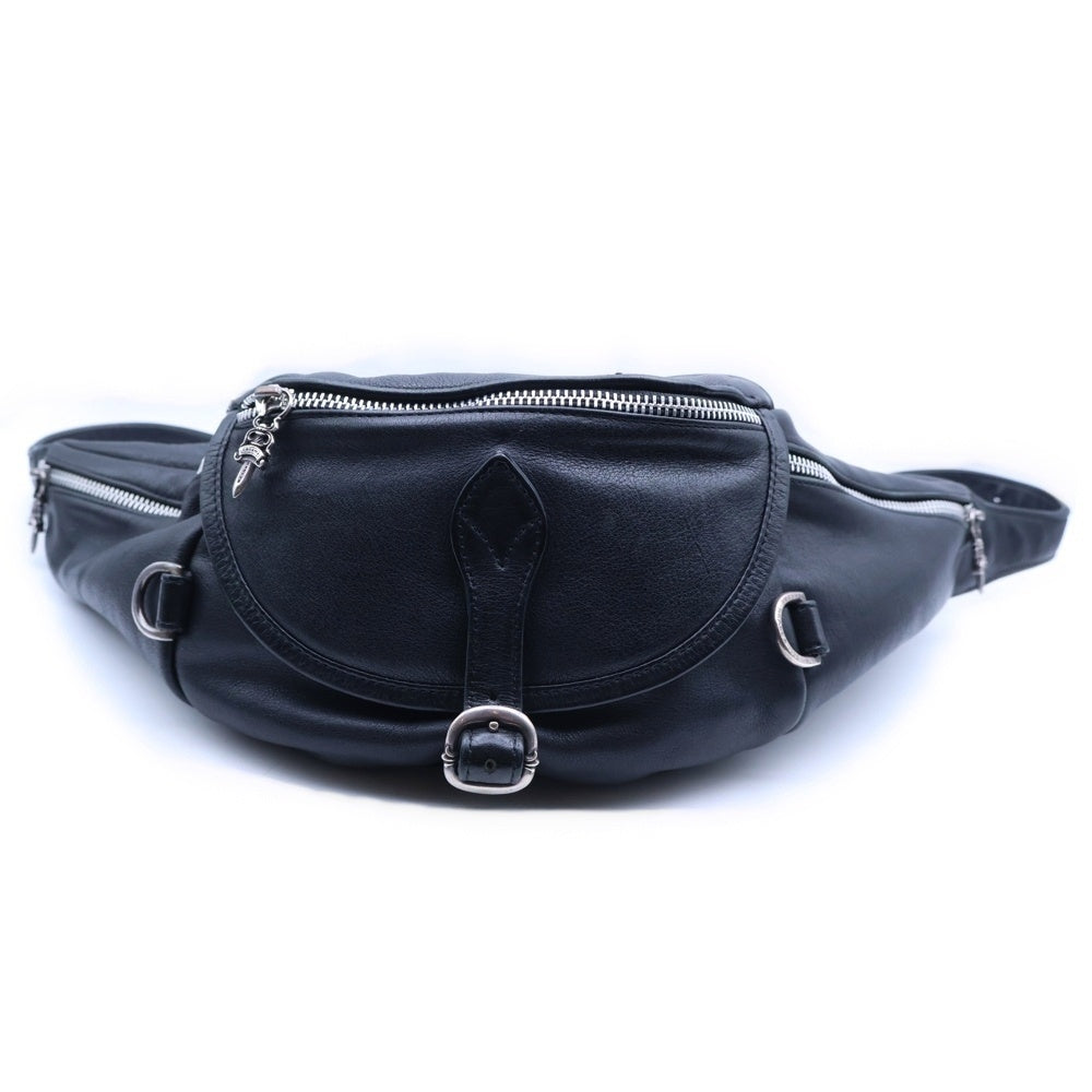 CHROME HEARTS(クロムハーツ) #1 SNAT PACK スナットパック ダガージップ ガンスリンガーベルト レザーウエストバッグ ブラック BCA378