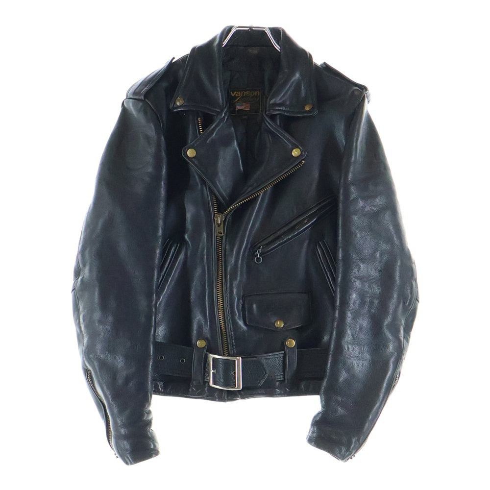 VANSON(バンソン) C2 裏地キルティング レザー ダブルライダースジャケット ブラック