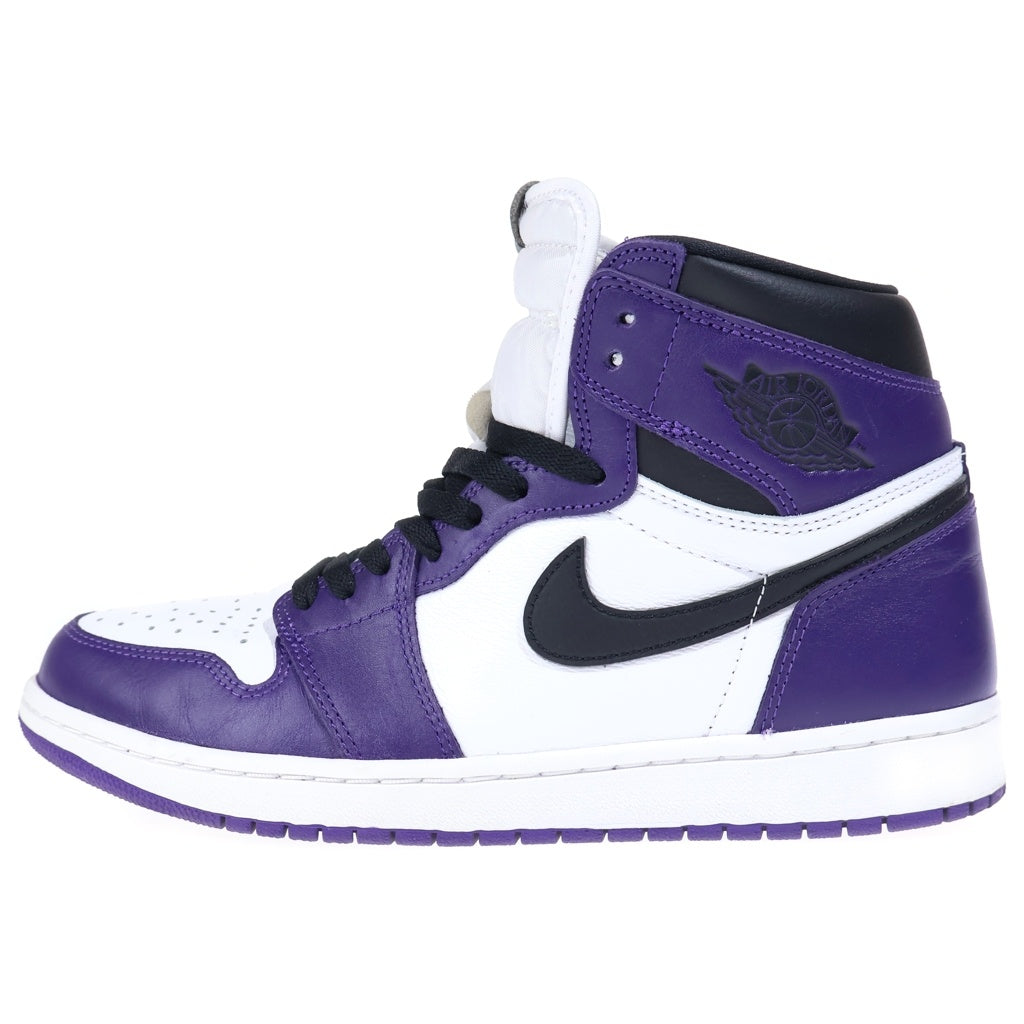 NIKE(ナイキ) AIR JORDAN1 RETRO HIGH OG COURT PURPLE エアジョーダン1 コートパープル ハイカットスニーカー ホワイト/パープル US9.5/27.5cm 555088-500