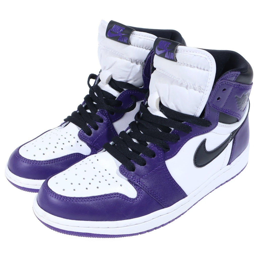 NIKE(ナイキ) AIR JORDAN1 RETRO HIGH OG COURT PURPLE エアジョーダン1 コートパープル ハイカットスニーカー ホワイト/パープル US9.5/27.5cm 555088-500