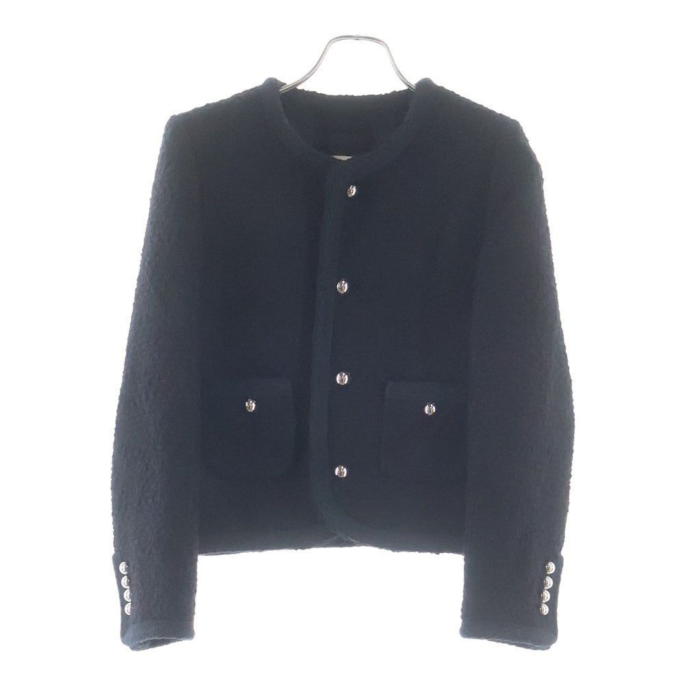 CELINE(セリーヌ) カシミヤ ウール クラシックフィット クルーネック パイピング チェルシージャケット ブラック レディース 2V34T593V.38NO