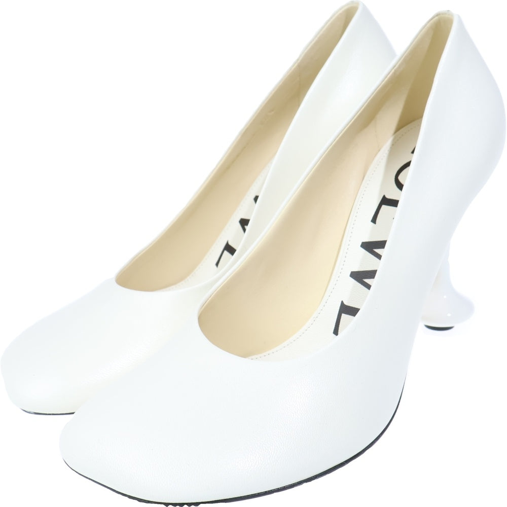 LOEWE(ロエベ) トイ スクエアトゥ レザー ヒール パンプス ホワイト レディース