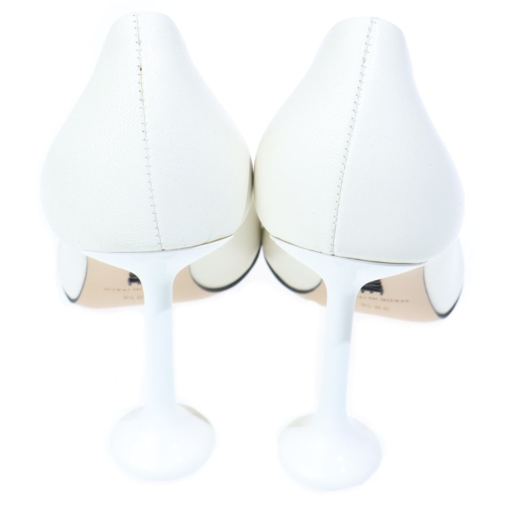 LOEWE(ロエベ) トイ スクエアトゥ レザー ヒール パンプス ホワイト レディース