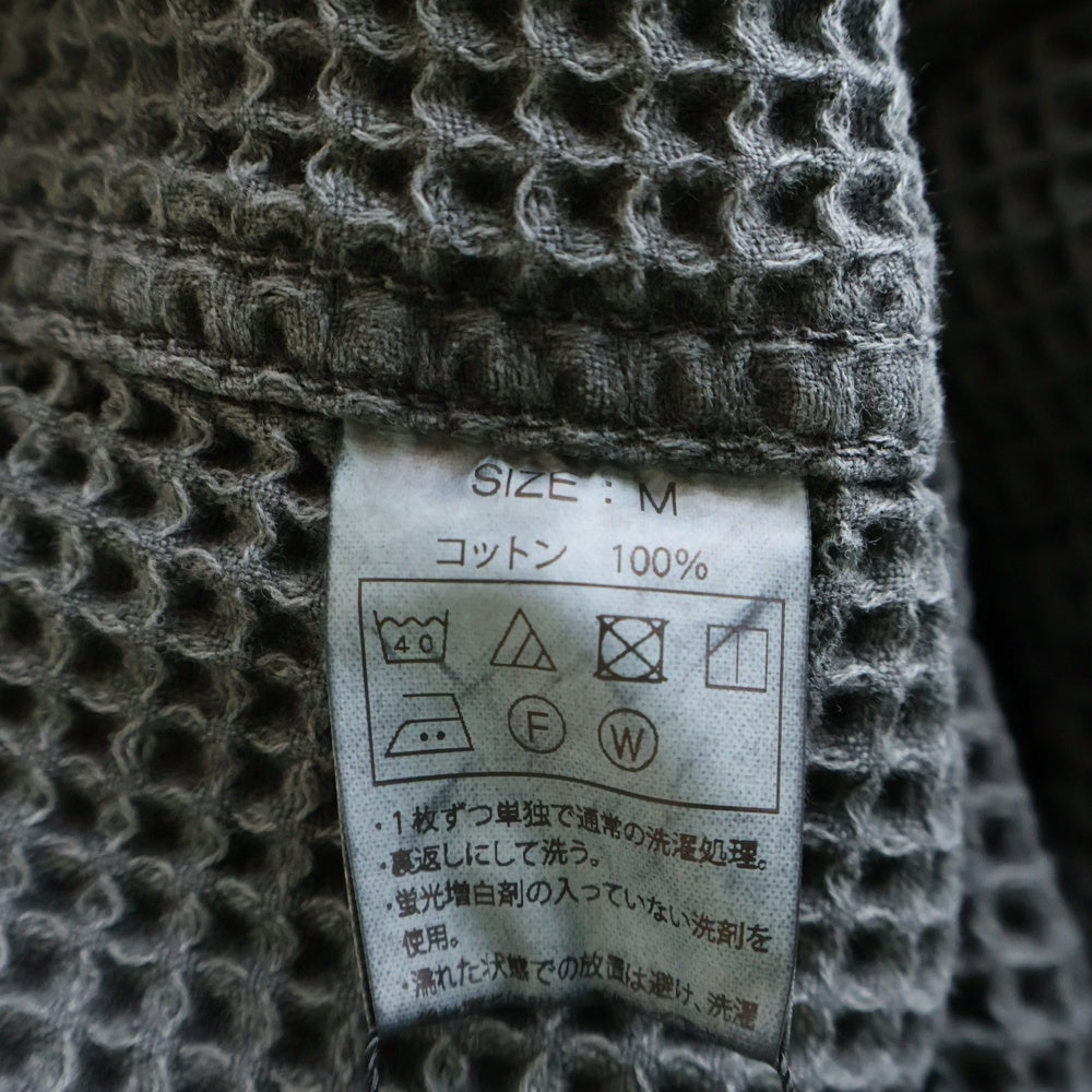 COOTIE PRODUCTIONS(クーティー プロダクションズ) 25AW Pigment Dyed Waffle L/S Shirt ピグメントダイワッフルロングスリーブシャツ ブラック CTE-25A406